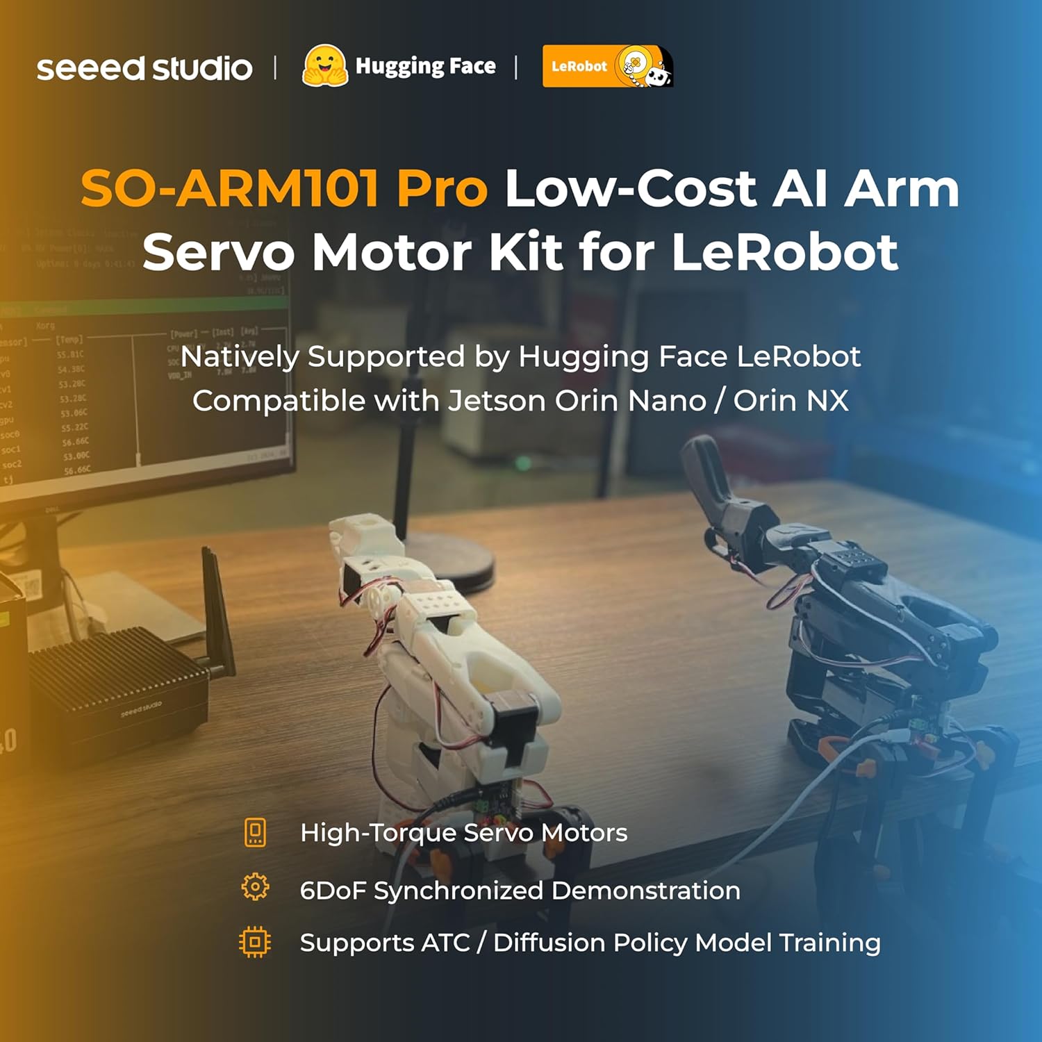 Seeed Studio SO-ARM101 AI Arm Servo Motor Kit Pro for LeRobot (w/o 3D Printed Parts) — фото 5