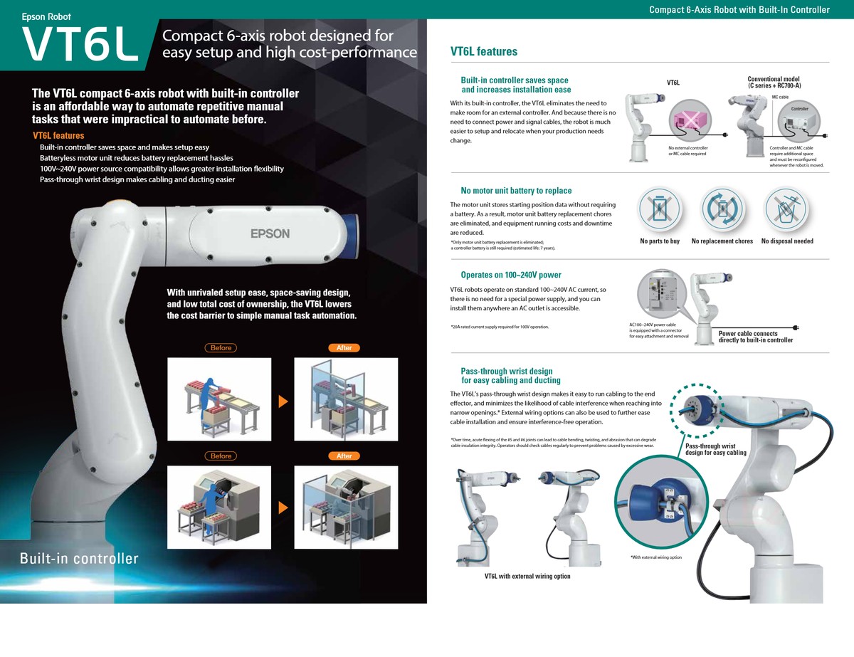 Робот Epson VT6L All-in-One 6-Axis Robot