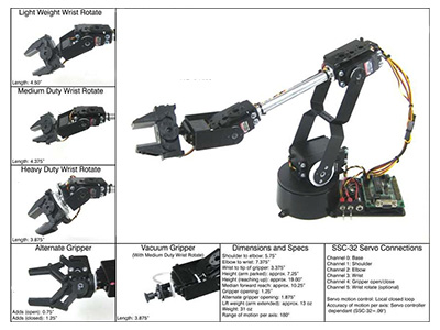 Lynxmotion AL5A 4DOF Robotic Arm SSC-32U Combo Kit (No Software) — фото 3