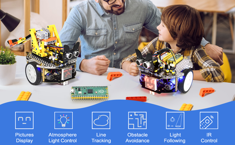 Робототехника FREI diy-set omnidirektionaler auto-roboter mit pi pico