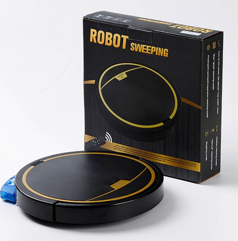 Робот Aiorber Aiorber Intelligenter Staubsaugerroboter mit Wassertank, Kehren, Saugen und Wischen in einem, sechs Reinigungsmodi für verschiedene Böden, Schwarz
