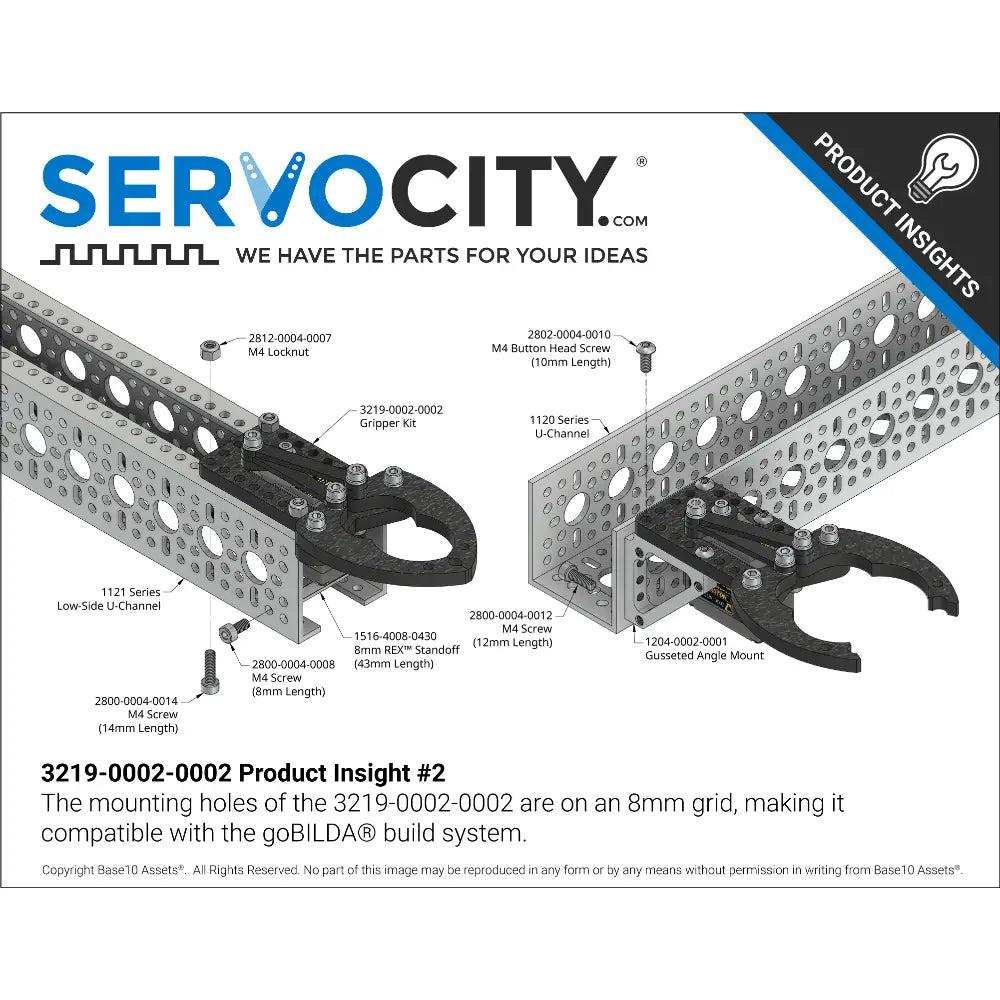 ServoCity Servo-Driven Gripper Kit (Servo Included) — фото 6