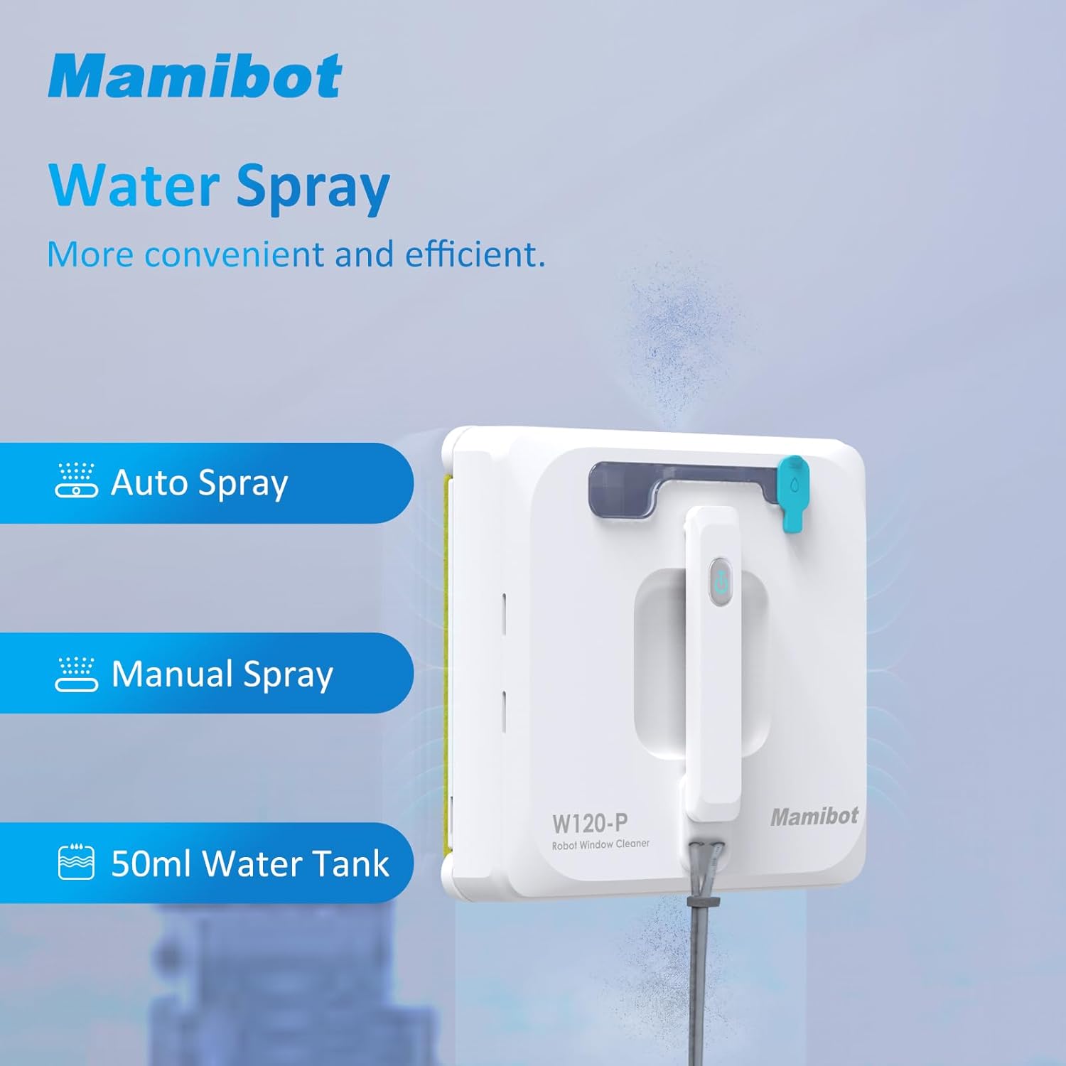 Window Cleaner Robot W120 P Corded 3000 Pa Weiss Mamibot — фото 4