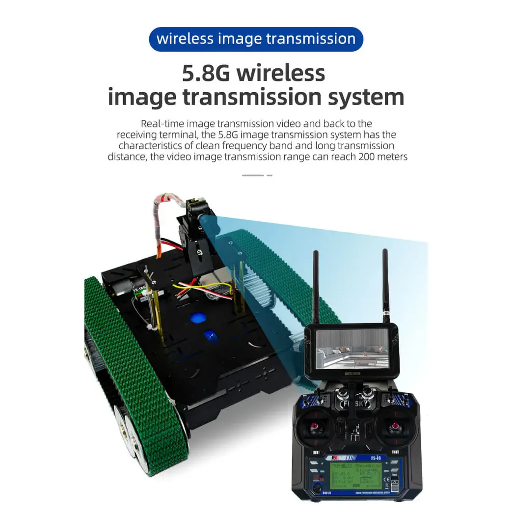 XiaoR GEEK 2.4G video wireless inspection 300M distance rc smart programmable robot tank car kits — фото 6