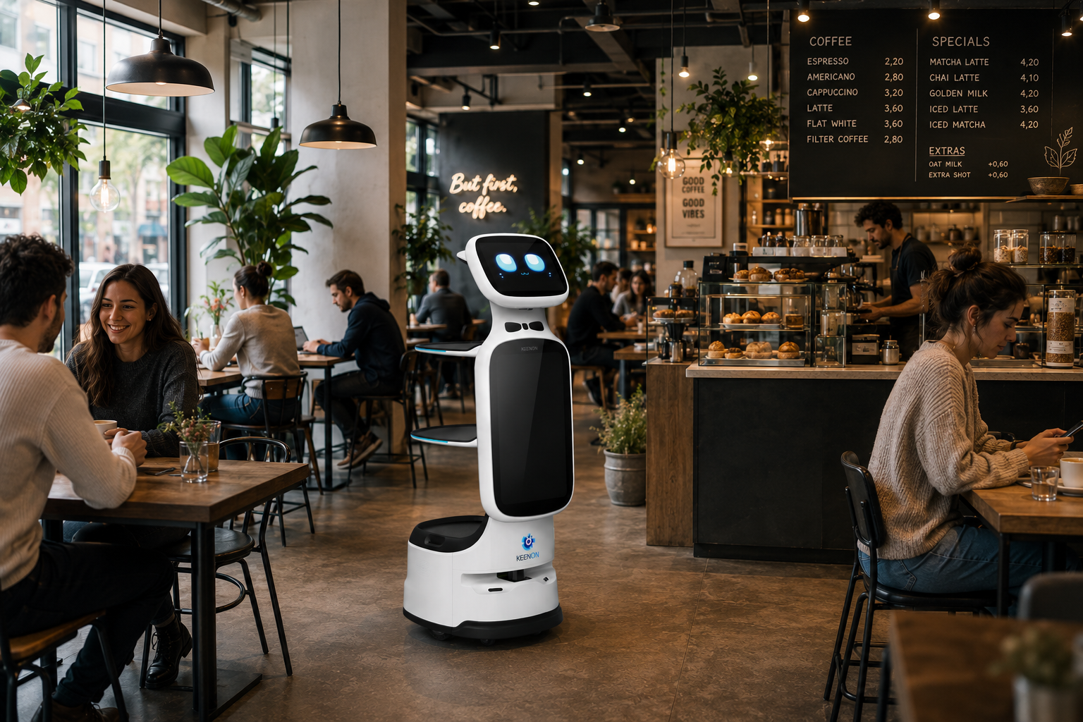 dinerbot t11 - serviceroboter inkl werbetafel — фото 2