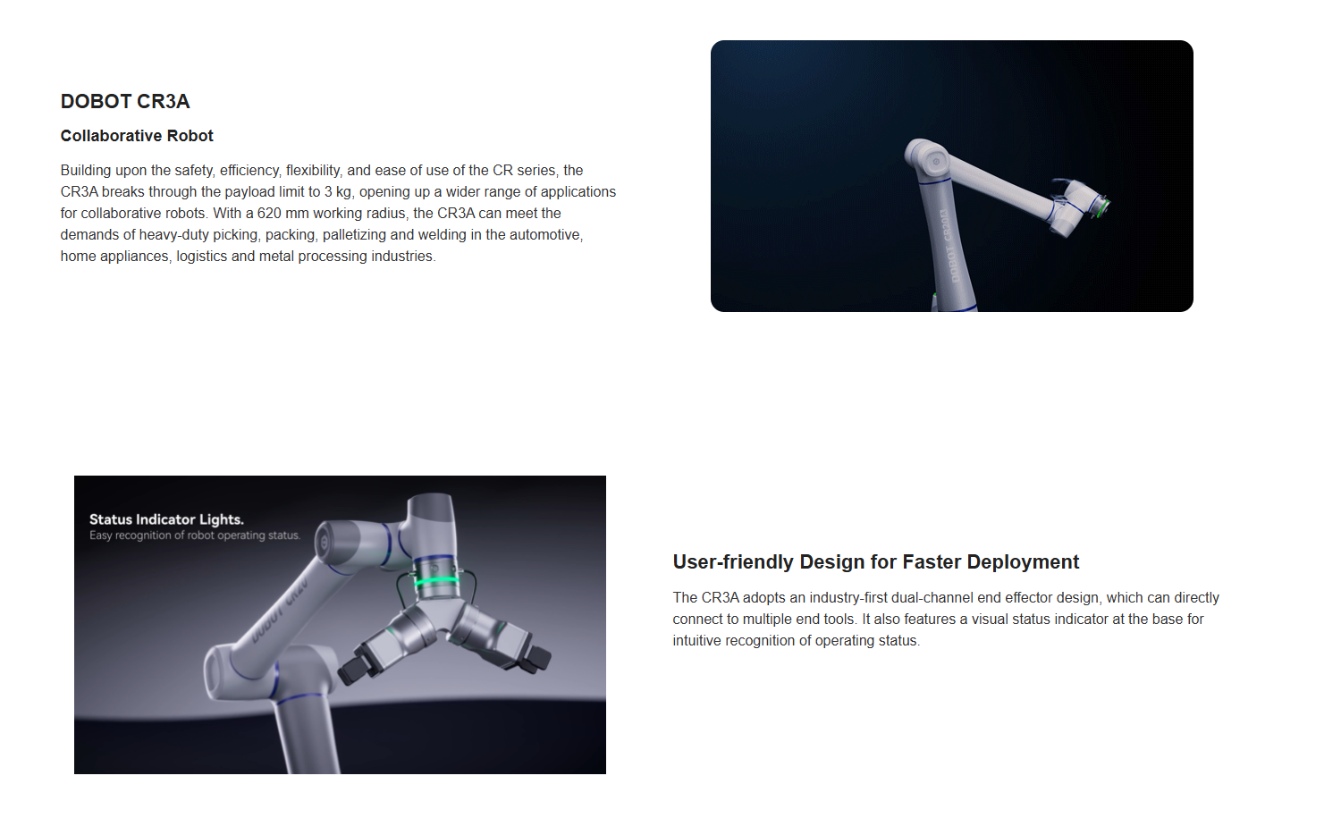 DOBOT CR3A 6-Axis Collaborative Robot Arm (3kg / 620mm) — фото 3
