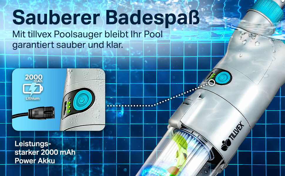 Робот tillvex tillvex Poolsauger mit Akku & Teleskopstange (TVHPSG-001)