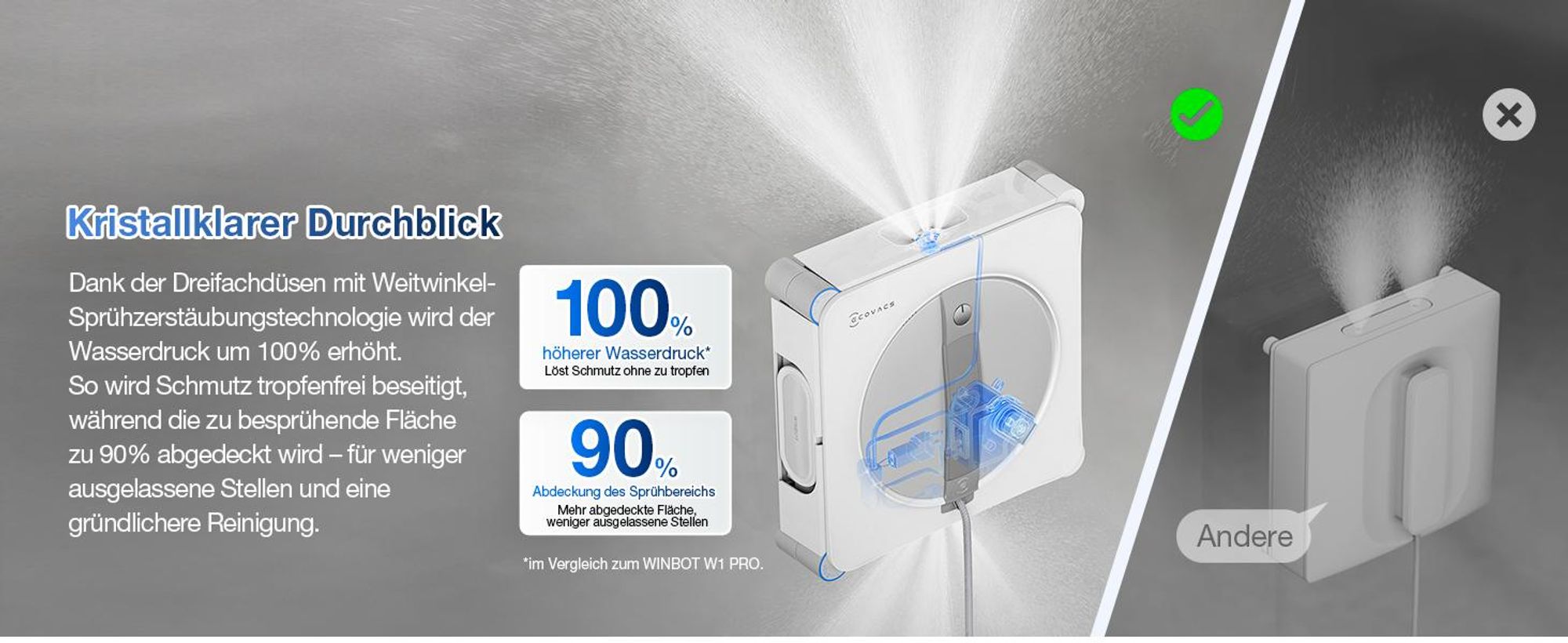 fensterreinigungsroboter winbot w2s omni mit akkustation — фото 3