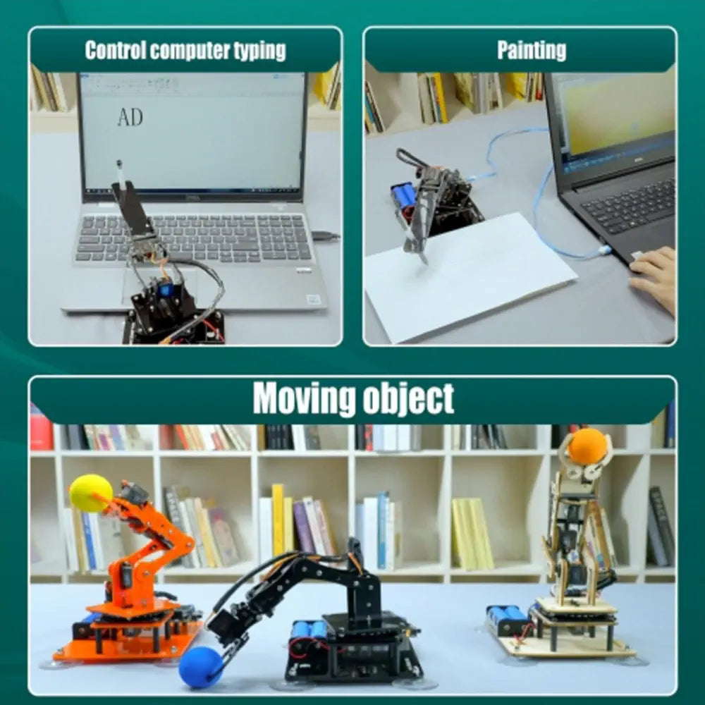 Adeept 5-DOF Arduino Compatible Programmable Wooden Robot Arm Kit w/ OLED Display — фото 6