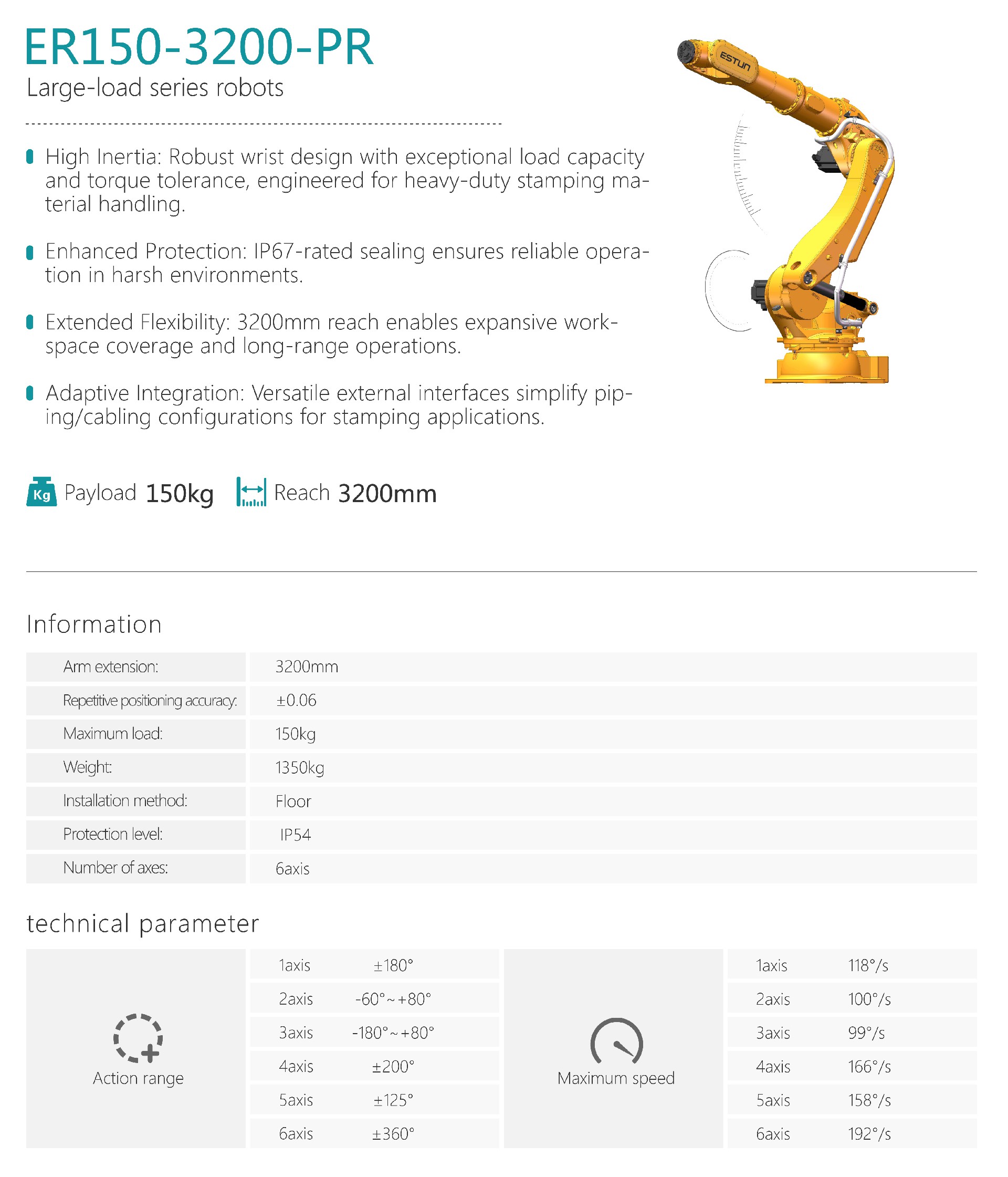Робот Estun Automation ER150-3200-PR