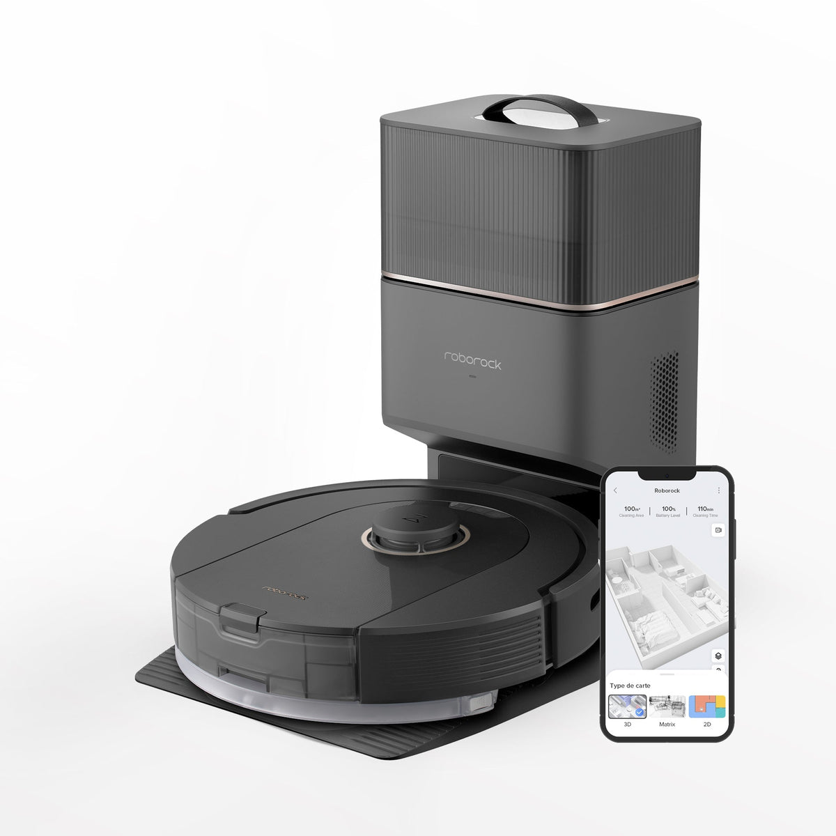 Q5 Pro Schwarz Mit Absaugstation Roborock — фото 3