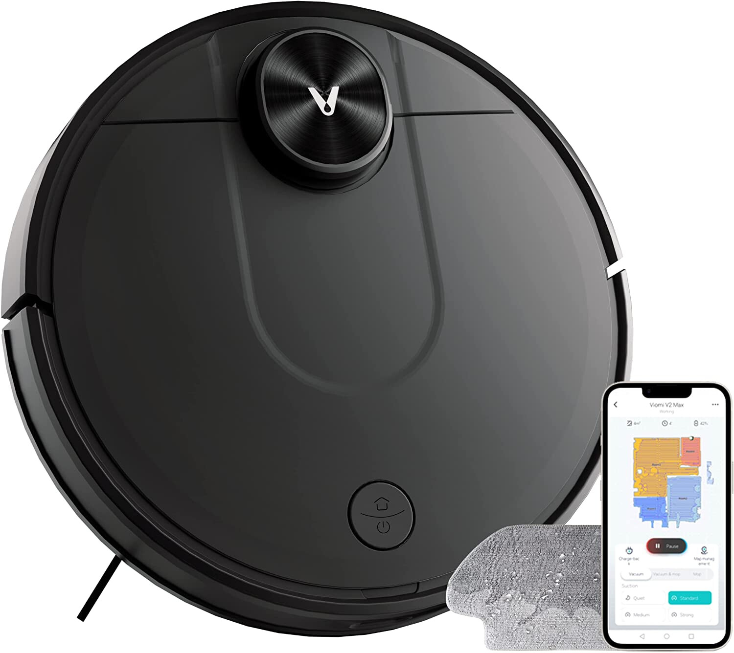 v2 max robot vacuum cleaner schwarz xiaomi — фото 6