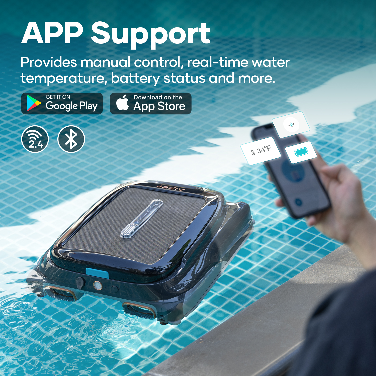 Робототехника Aiper Surfer S1 Solar-Roboter-Schwimmgerät