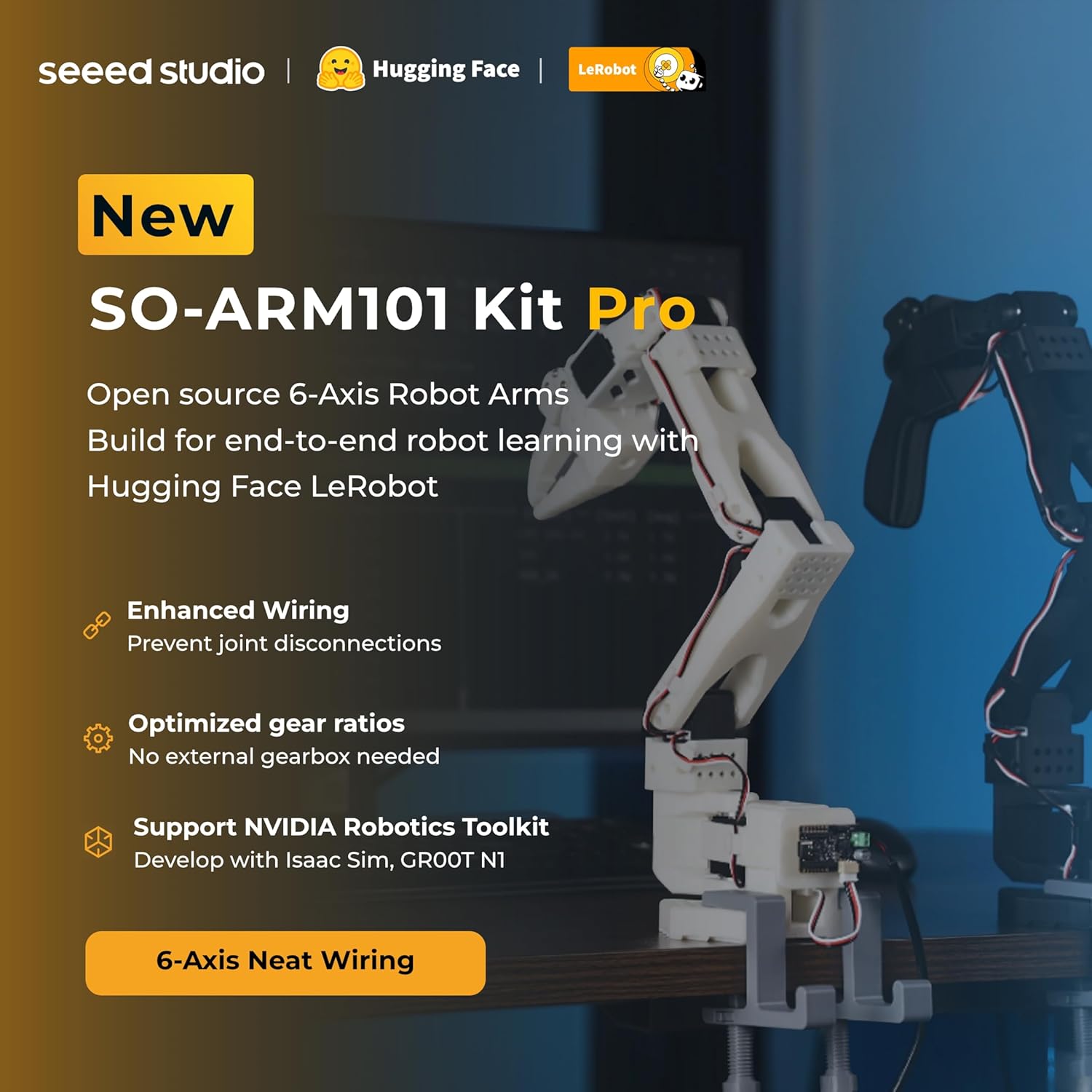 Seeed Studio SO-ARM101 AI Arm Servo Motor Kit Pro for LeRobot (w/o 3D Printed Parts) — фото 4