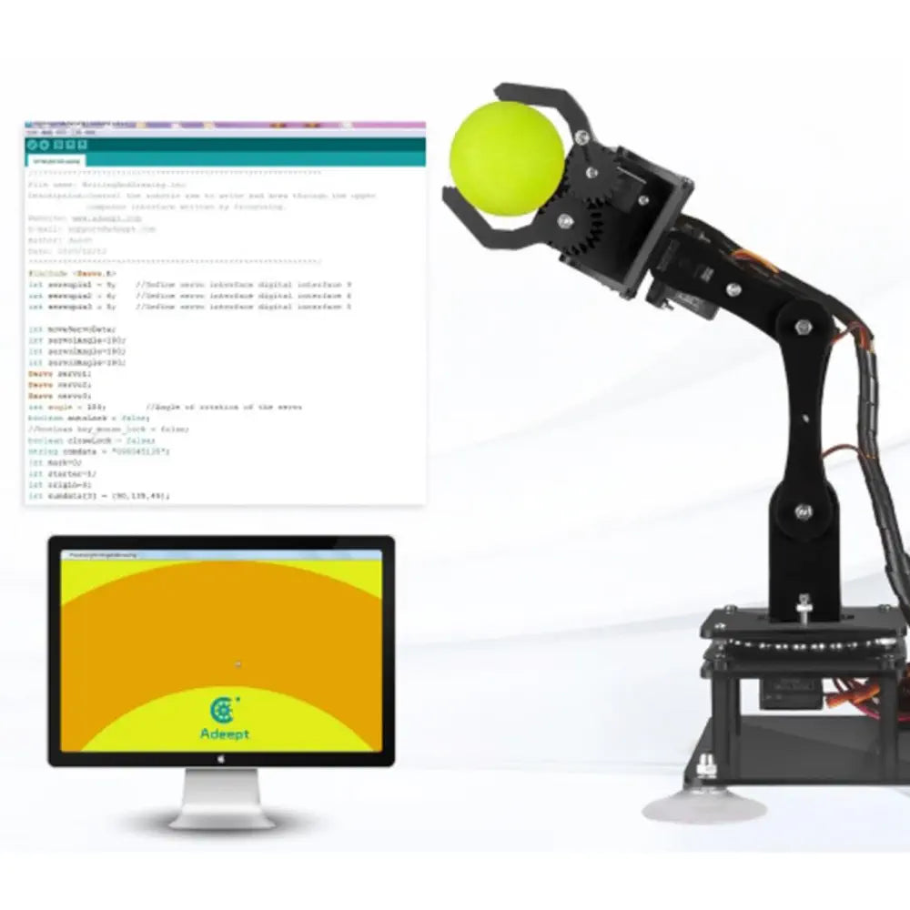 Adeept 5-DOF Arduino Compatible Programmable Orange Robot Arm Kit w/ OLED Display — фото 3