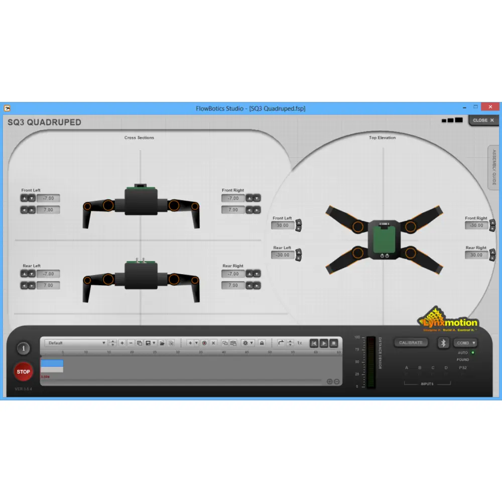 Lynxmotion Symmetric Quadruped Kit (FlowBotics Studio) — фото 2