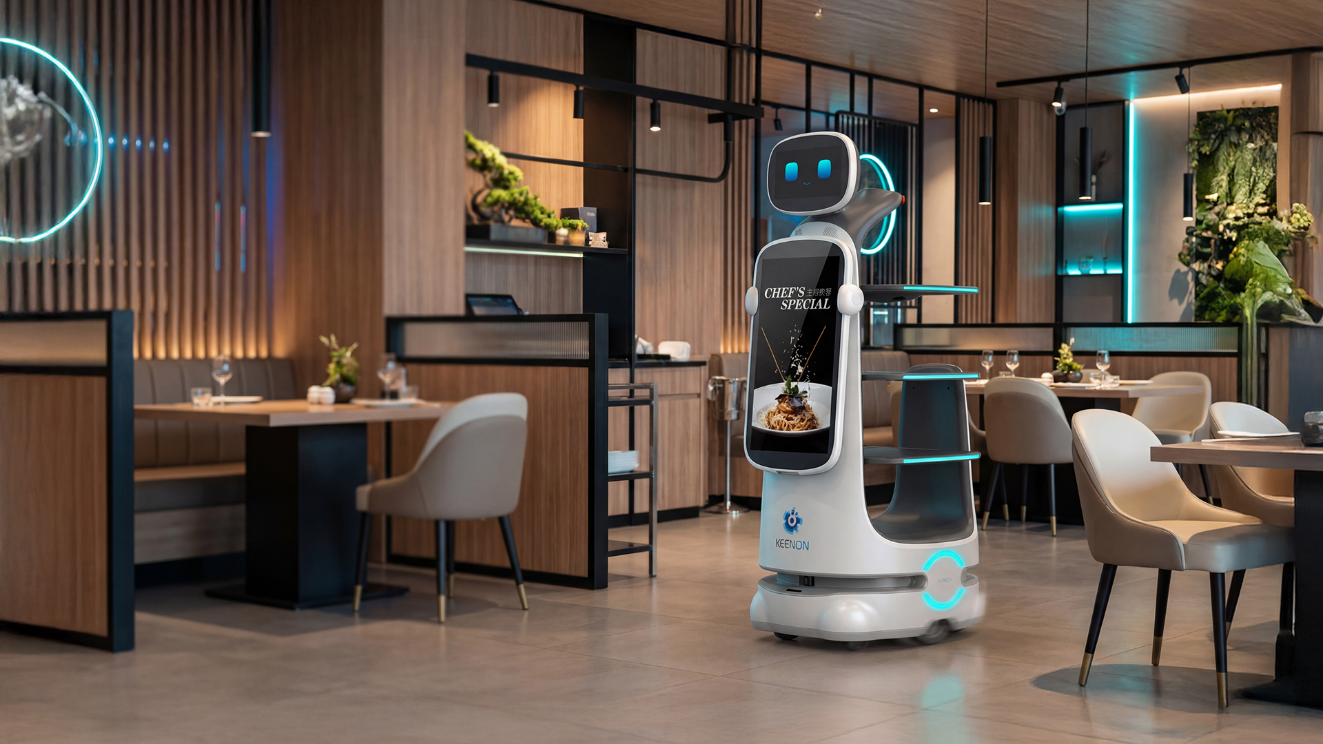 dinerbot t10 - serviceroboter inkl werbetafel autonom — фото 6