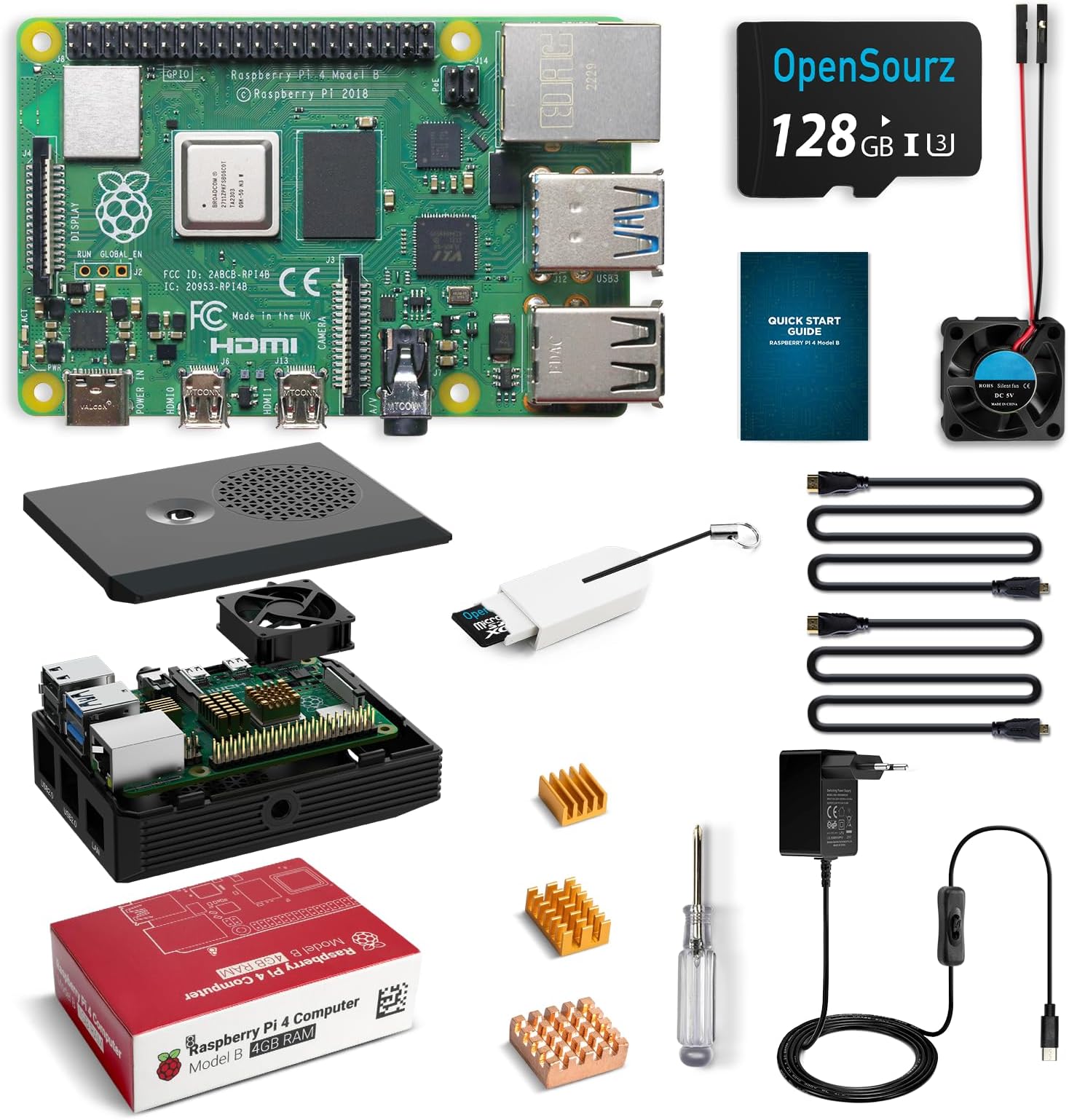 3-in-1-autokit fuer raspberry pi pi 4 3 modell b b — фото 2