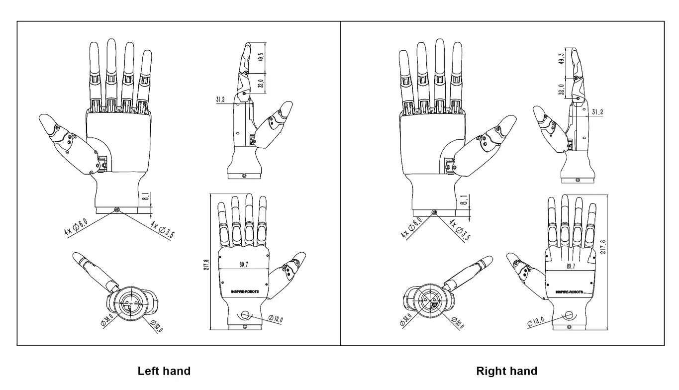 Робот Quadruped GmbH Inspire Robots Dexterous Robotic Hand