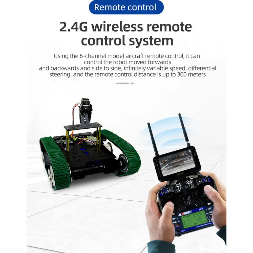 XiaoR GEEK 2.4G video wireless inspection 300M distance rc smart programmable robot tank car kits — фото 5