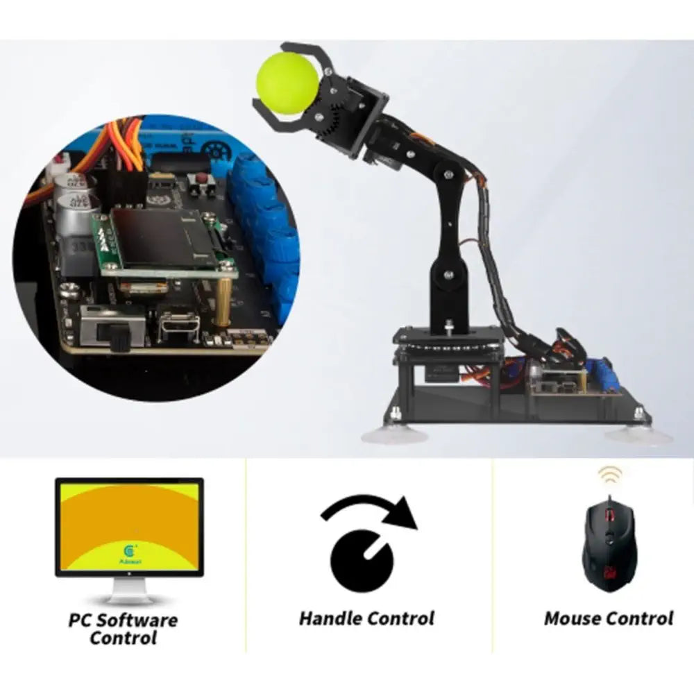 Adeept 5-DOF Arduino Compatible Programmable Wooden Robot Arm Kit w/ OLED Display — фото 5
