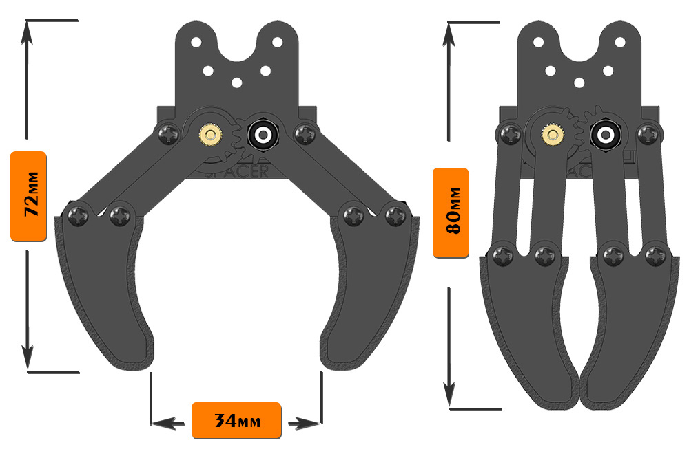 Lynxmotion SES-PRO DH Robotics PGE-50-40 Two Fingers Gripper Kit — фото 5